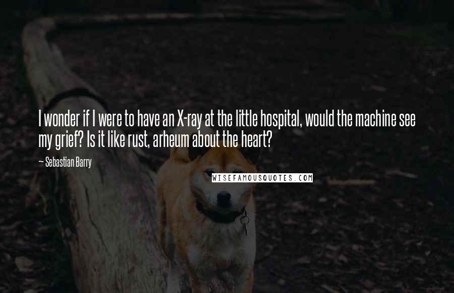 Sebastian Barry Quotes: I wonder if I were to have an X-ray at the little hospital, would the machine see my grief? Is it like rust, arheum about the heart?