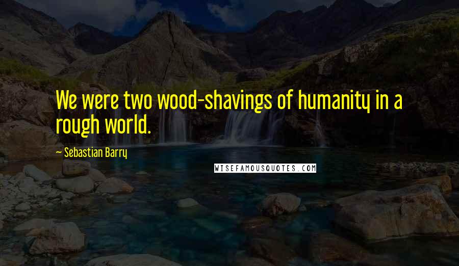 Sebastian Barry Quotes: We were two wood-shavings of humanity in a rough world.