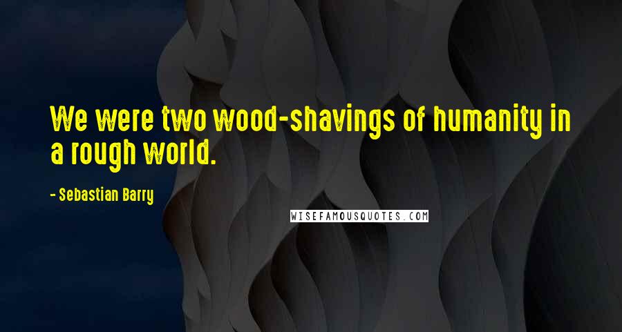 Sebastian Barry Quotes: We were two wood-shavings of humanity in a rough world.