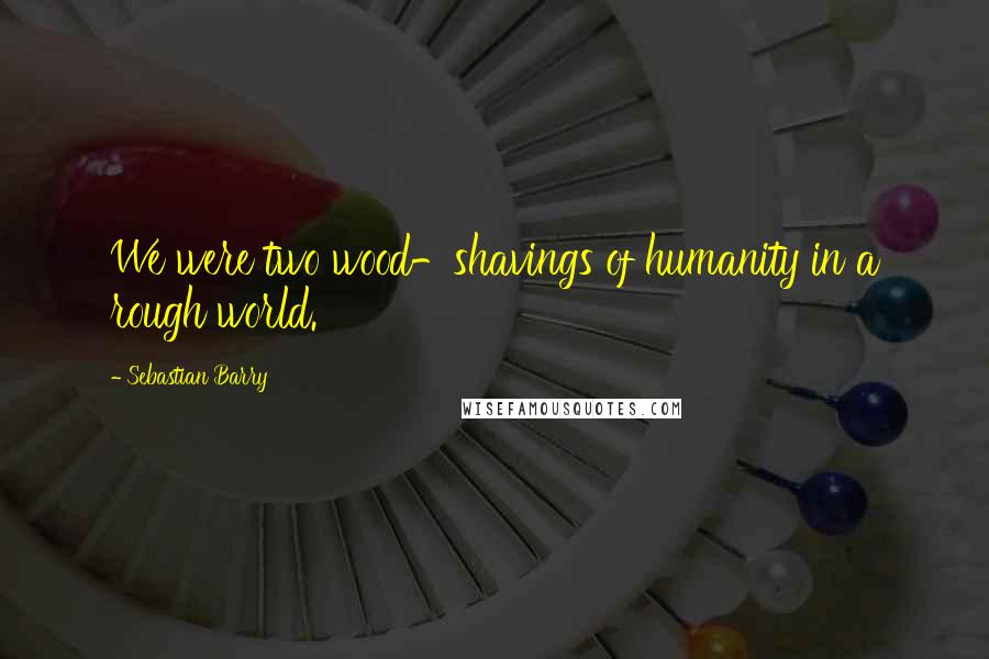 Sebastian Barry Quotes: We were two wood-shavings of humanity in a rough world.
