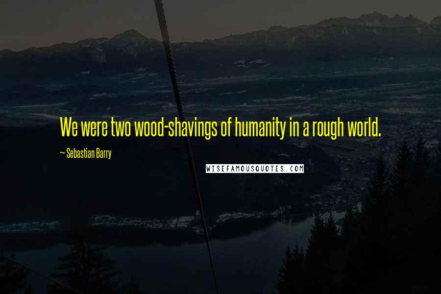 Sebastian Barry Quotes: We were two wood-shavings of humanity in a rough world.