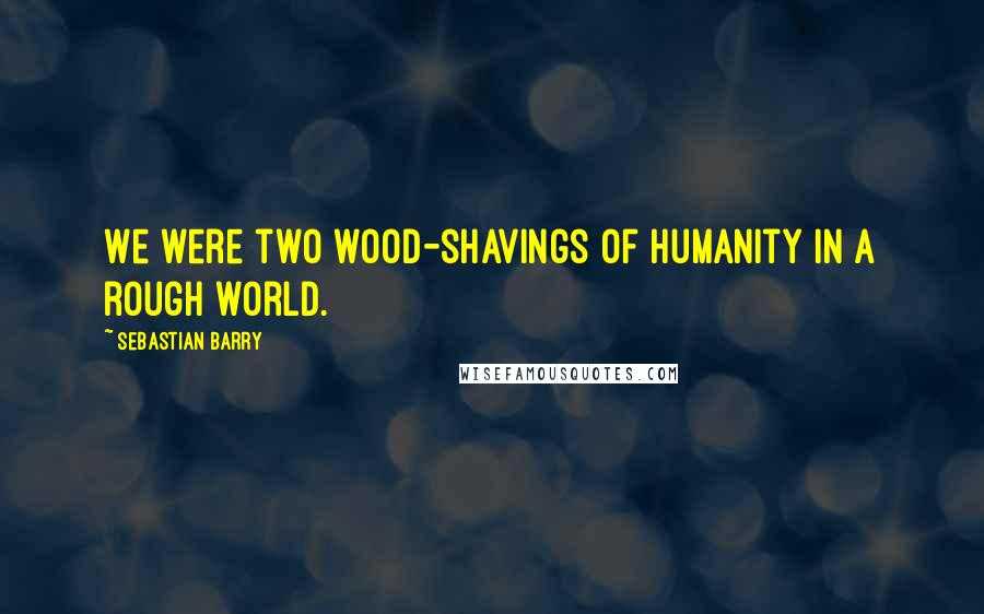 Sebastian Barry Quotes: We were two wood-shavings of humanity in a rough world.
