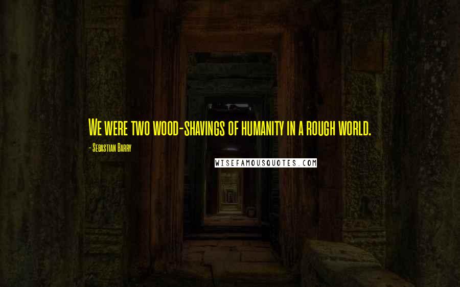 Sebastian Barry Quotes: We were two wood-shavings of humanity in a rough world.