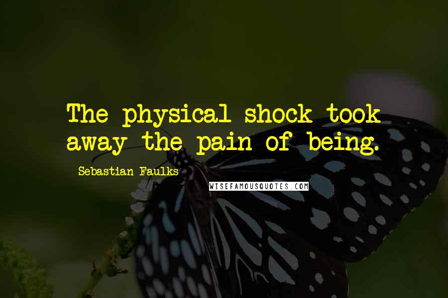 Sebastian Faulks Quotes: The physical shock took away the pain of being.