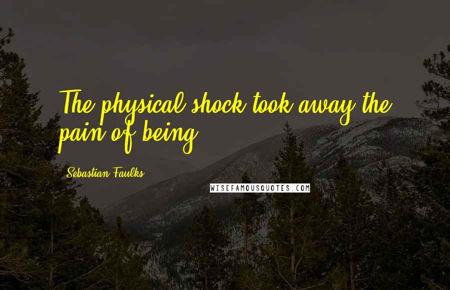 Sebastian Faulks Quotes: The physical shock took away the pain of being.