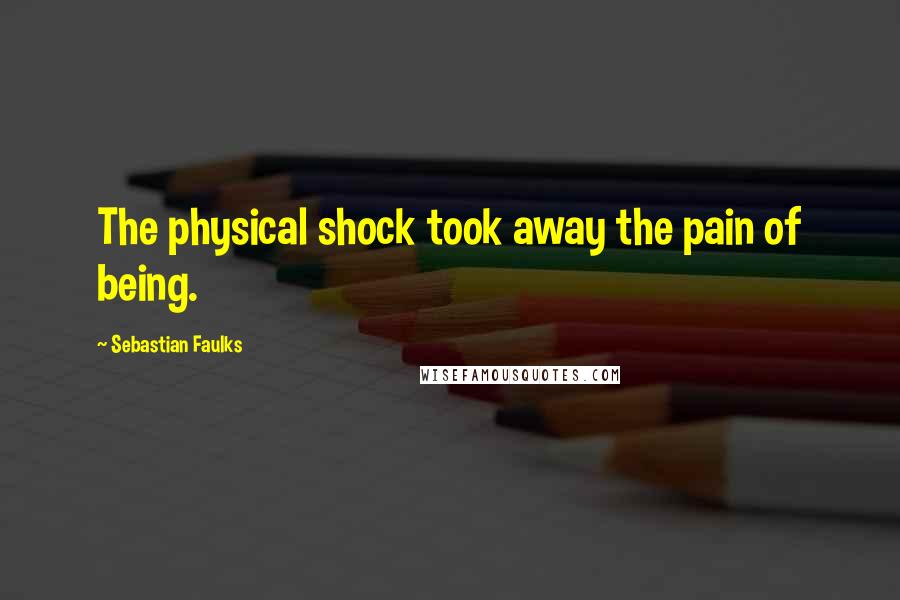 Sebastian Faulks Quotes: The physical shock took away the pain of being.