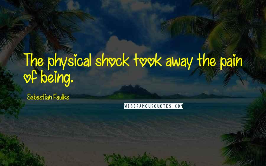 Sebastian Faulks Quotes: The physical shock took away the pain of being.