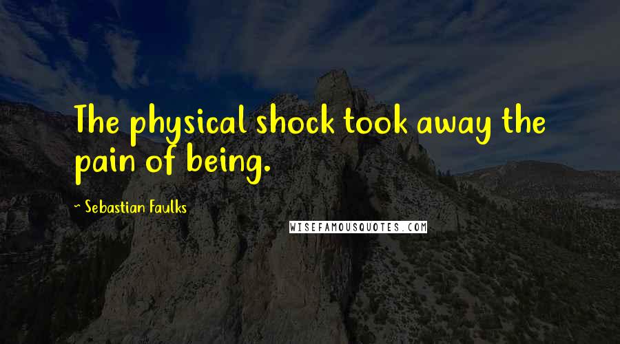 Sebastian Faulks Quotes: The physical shock took away the pain of being.