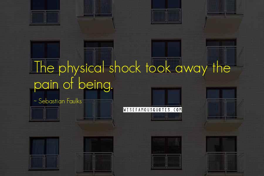 Sebastian Faulks Quotes: The physical shock took away the pain of being.