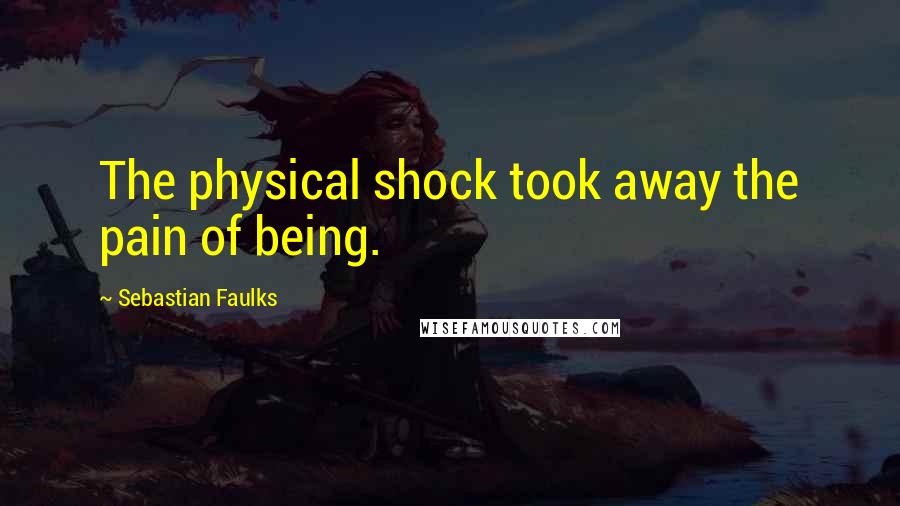 Sebastian Faulks Quotes: The physical shock took away the pain of being.