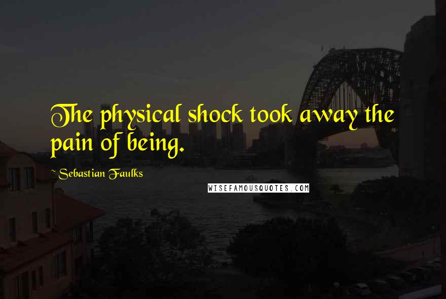 Sebastian Faulks Quotes: The physical shock took away the pain of being.