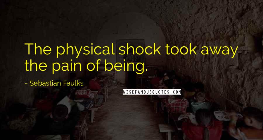 Sebastian Faulks Quotes: The physical shock took away the pain of being.