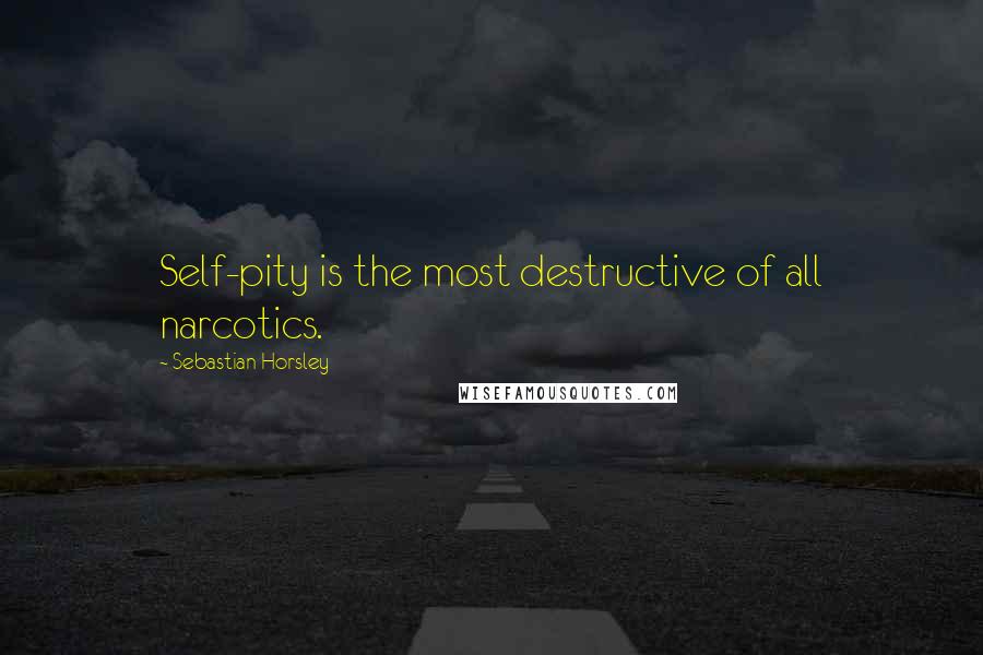 Sebastian Horsley Quotes: Self-pity is the most destructive of all narcotics.