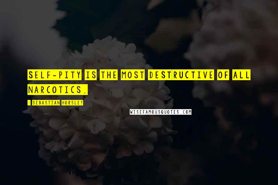 Sebastian Horsley Quotes: Self-pity is the most destructive of all narcotics.