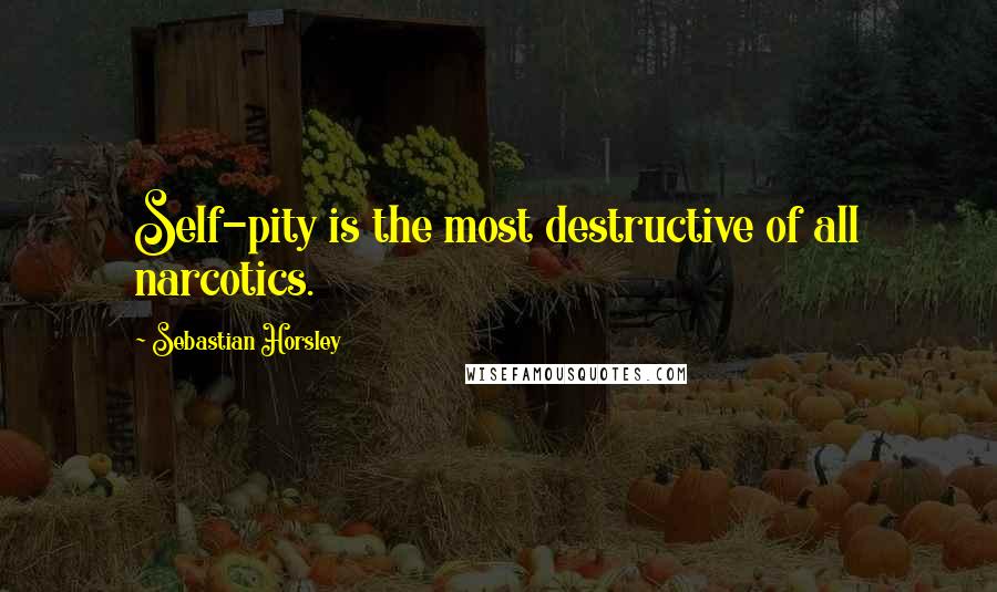 Sebastian Horsley Quotes: Self-pity is the most destructive of all narcotics.