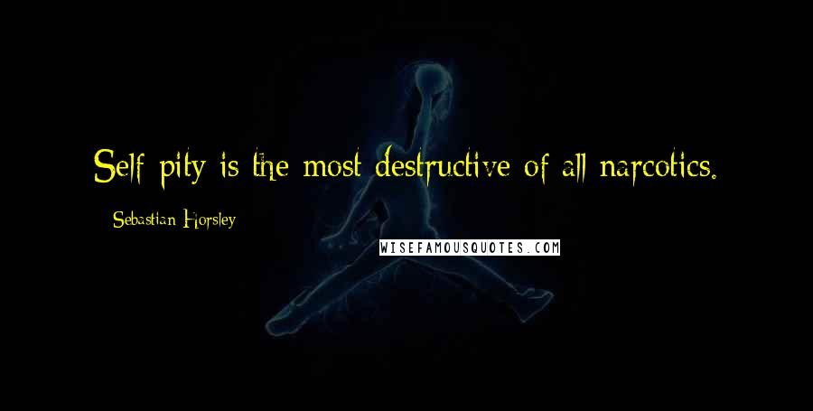 Sebastian Horsley Quotes: Self-pity is the most destructive of all narcotics.