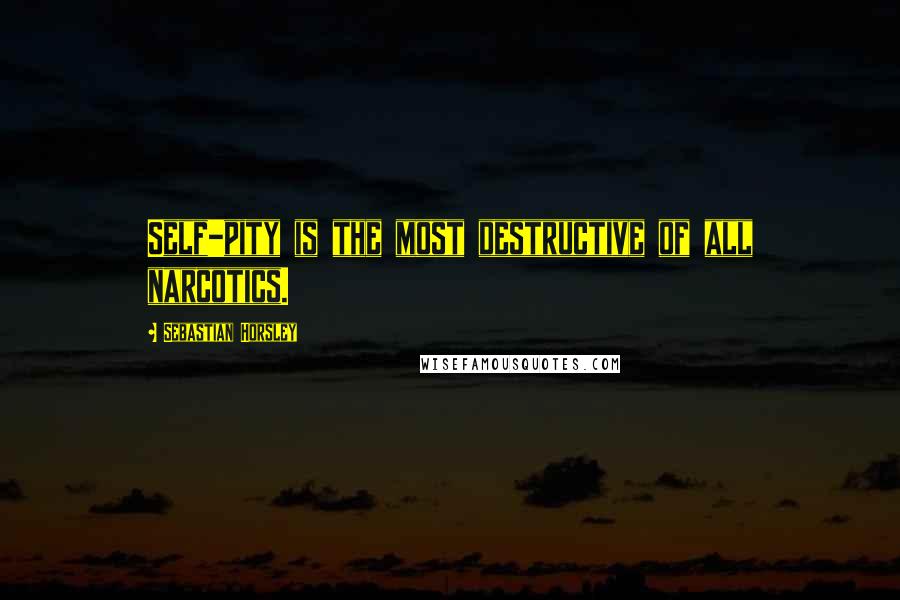 Sebastian Horsley Quotes: Self-pity is the most destructive of all narcotics.