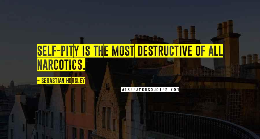 Sebastian Horsley Quotes: Self-pity is the most destructive of all narcotics.