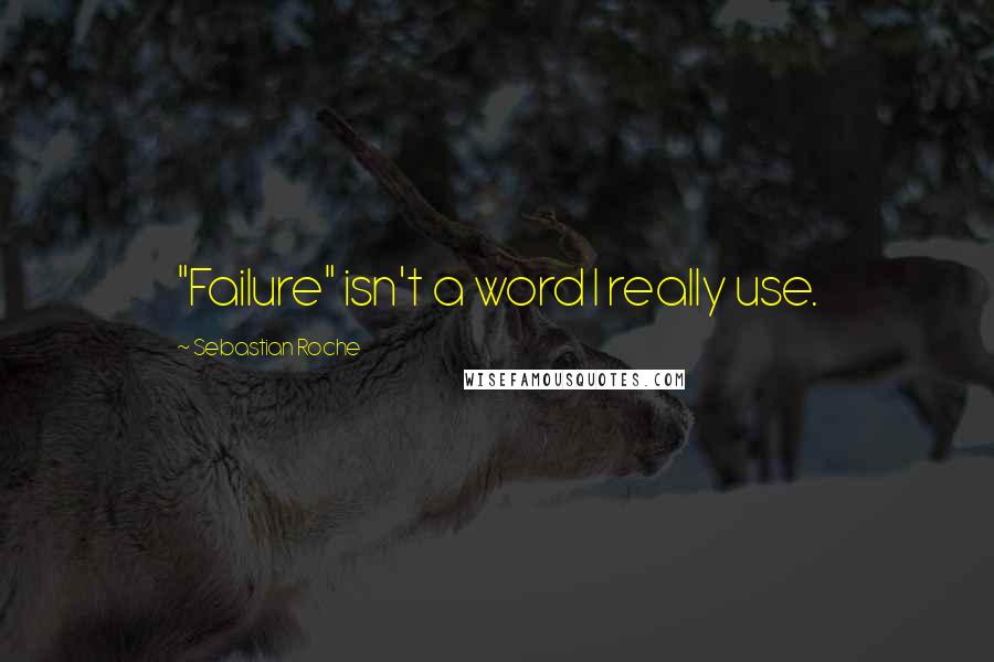 Sebastian Roche Quotes: "Failure" isn't a word I really use.