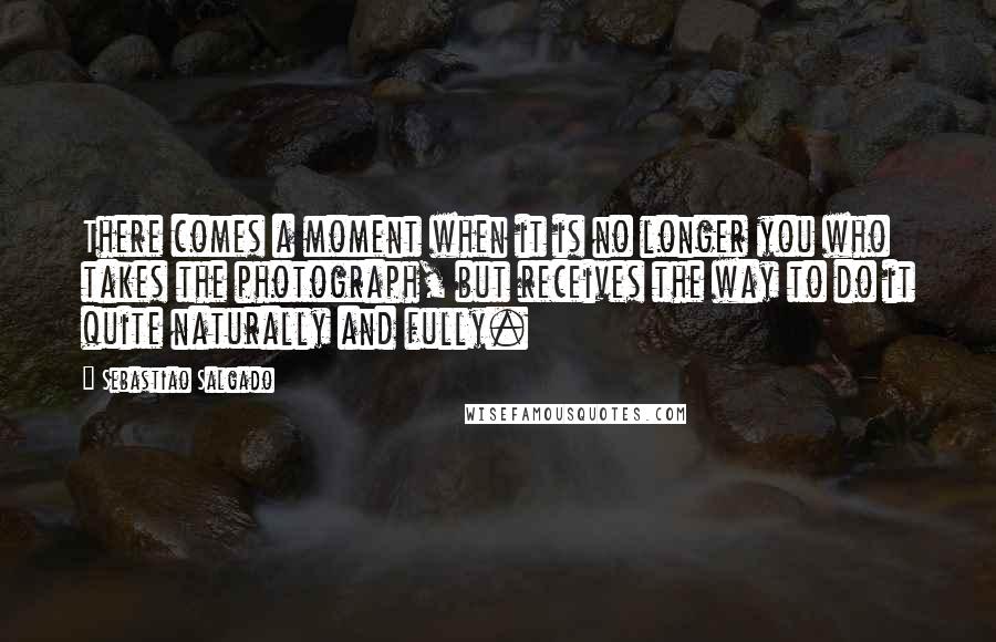 Sebastiao Salgado Quotes: There comes a moment when it is no longer you who takes the photograph, but receives the way to do it quite naturally and fully.