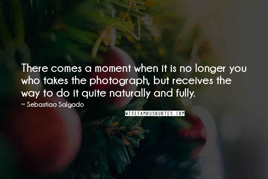 Sebastiao Salgado Quotes: There comes a moment when it is no longer you who takes the photograph, but receives the way to do it quite naturally and fully.