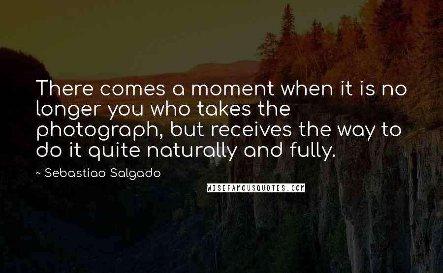 Sebastiao Salgado Quotes: There comes a moment when it is no longer you who takes the photograph, but receives the way to do it quite naturally and fully.