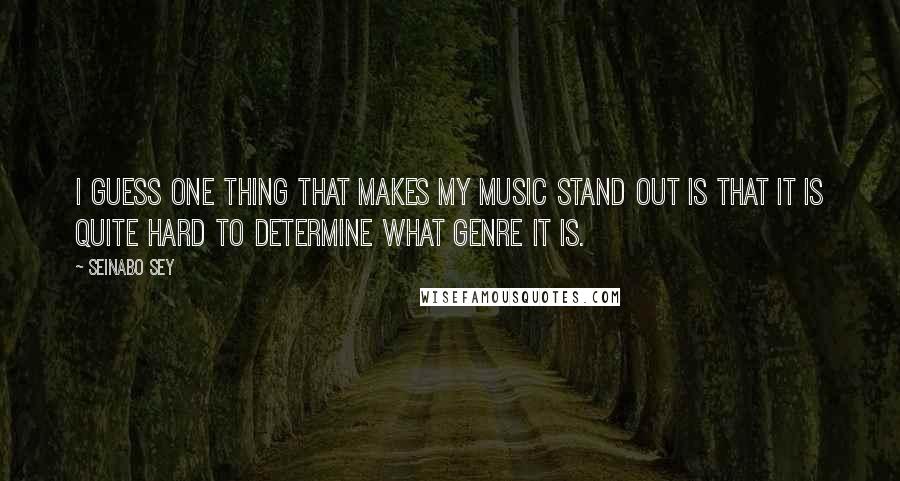 Seinabo Sey Quotes: I guess one thing that makes my music stand out is that it is quite hard to determine what genre it is.