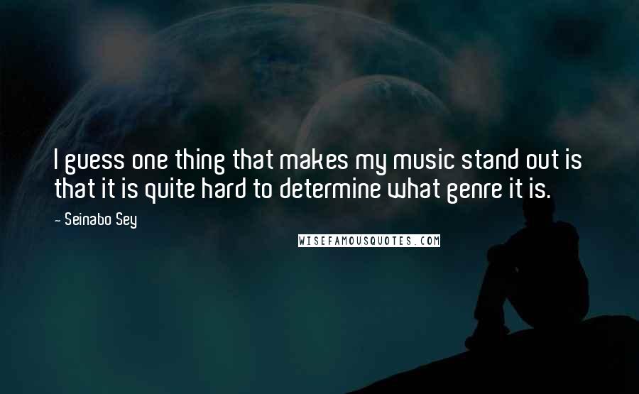 Seinabo Sey Quotes: I guess one thing that makes my music stand out is that it is quite hard to determine what genre it is.