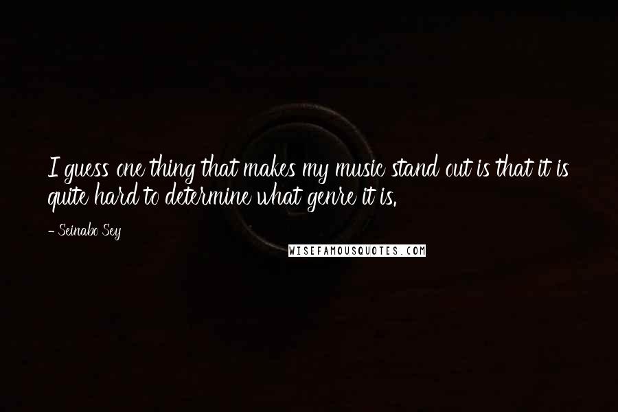 Seinabo Sey Quotes: I guess one thing that makes my music stand out is that it is quite hard to determine what genre it is.