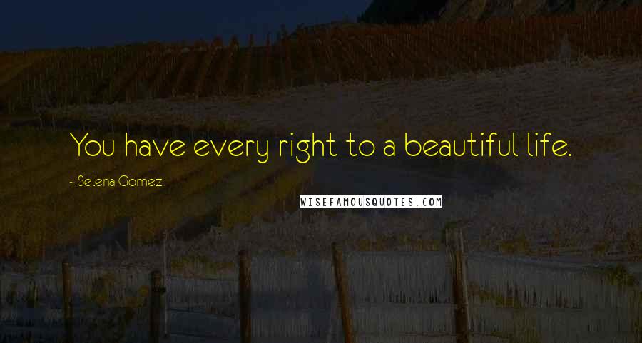 Selena Gomez Quotes: You have every right to a beautiful life.