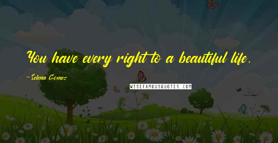 Selena Gomez Quotes: You have every right to a beautiful life.