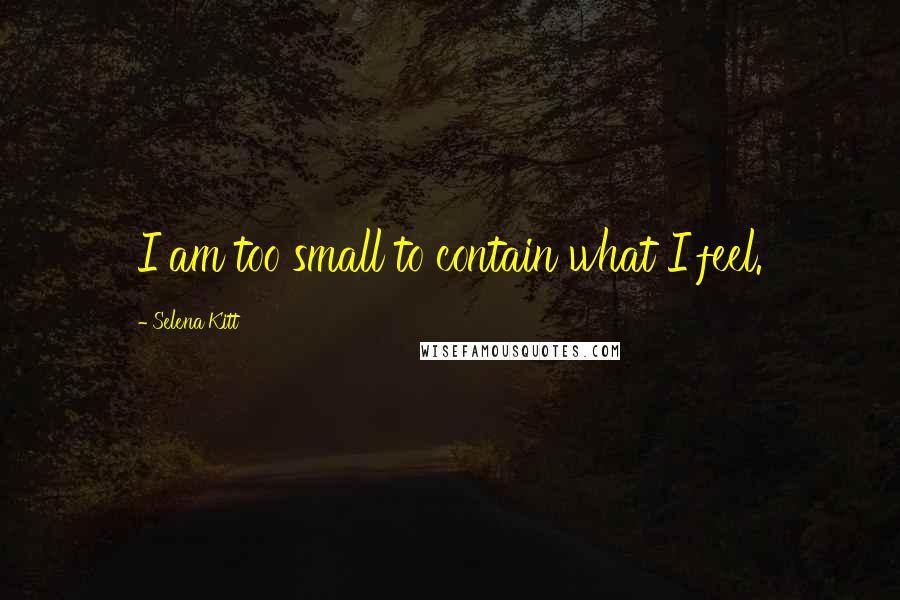 Selena Kitt Quotes: I am too small to contain what I feel.