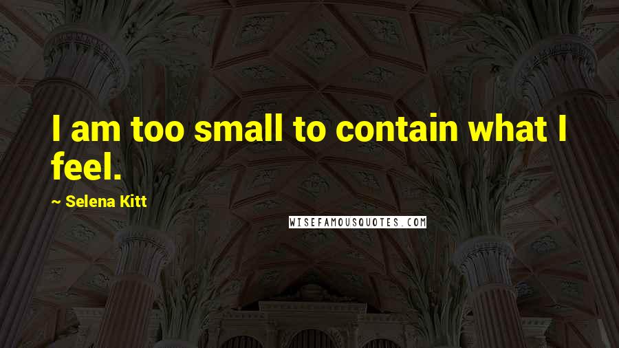 Selena Kitt Quotes: I am too small to contain what I feel.