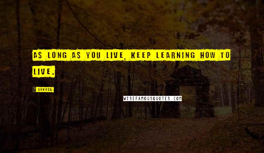 Seneca. Quotes: As long as you live, keep learning how to live.