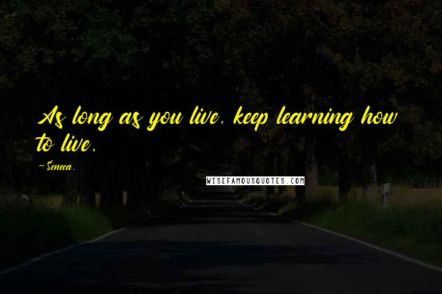 Seneca. Quotes: As long as you live, keep learning how to live.