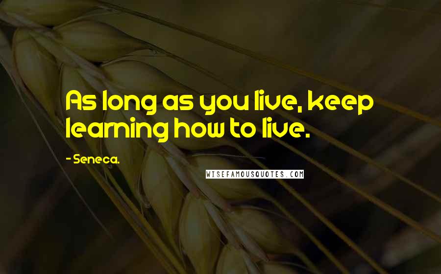 Seneca. Quotes: As long as you live, keep learning how to live.