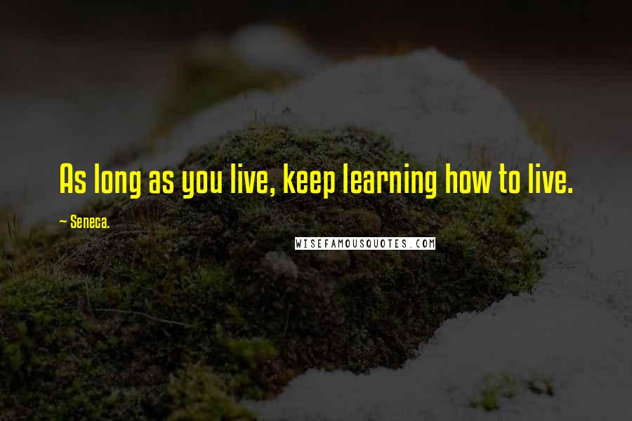 Seneca. Quotes: As long as you live, keep learning how to live.