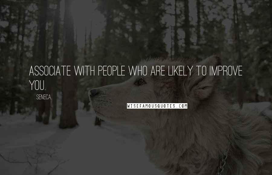 Seneca. Quotes: Associate with people who are likely to improve you.