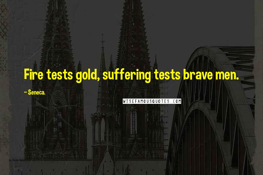 Seneca. Quotes: Fire tests gold, suffering tests brave men.