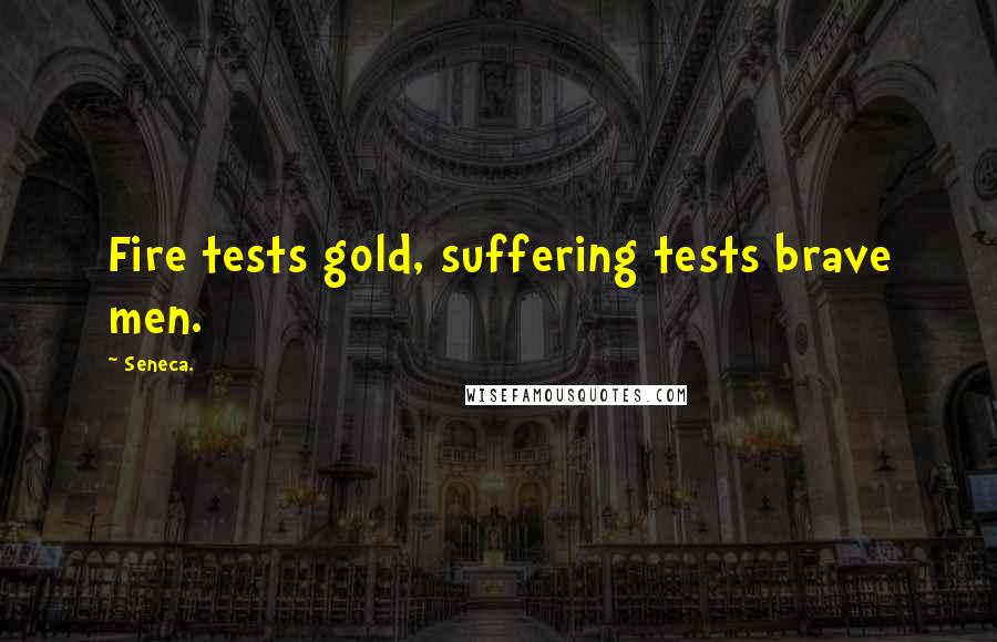 Seneca. Quotes: Fire tests gold, suffering tests brave men.