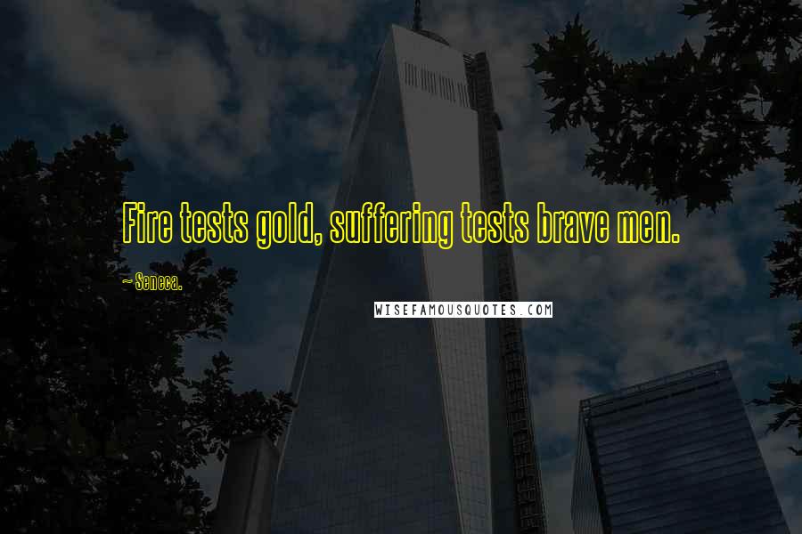 Seneca. Quotes: Fire tests gold, suffering tests brave men.