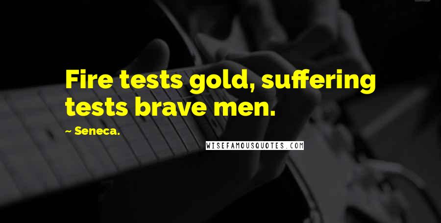 Seneca. Quotes: Fire tests gold, suffering tests brave men.