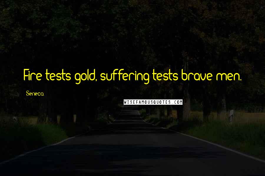 Seneca. Quotes: Fire tests gold, suffering tests brave men.