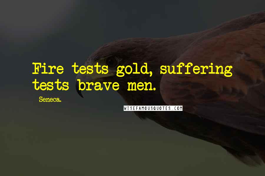 Seneca. Quotes: Fire tests gold, suffering tests brave men.