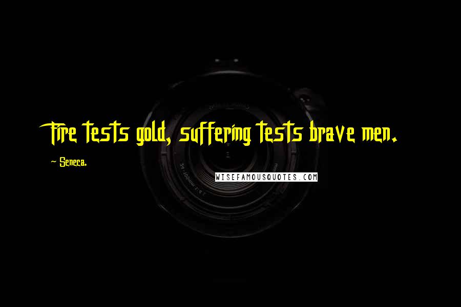 Seneca. Quotes: Fire tests gold, suffering tests brave men.