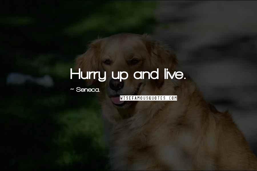 Seneca. Quotes: Hurry up and live.