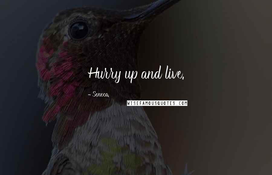 Seneca. Quotes: Hurry up and live.