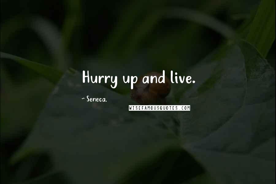 Seneca. Quotes: Hurry up and live.