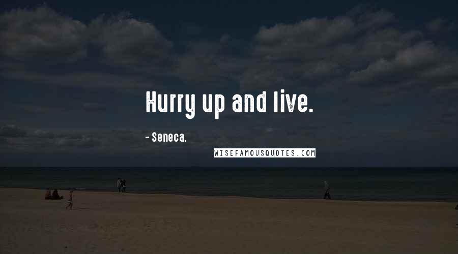 Seneca. Quotes: Hurry up and live.