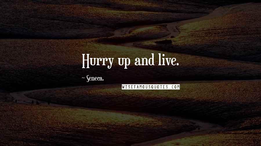 Seneca. Quotes: Hurry up and live.